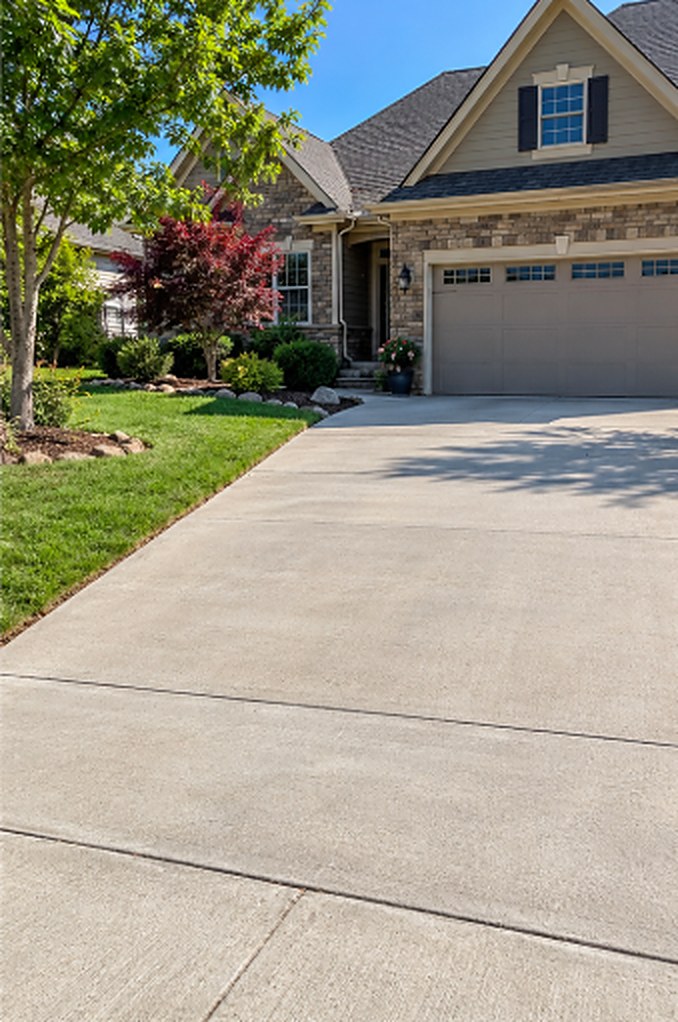 Even driveway after concrete leveling