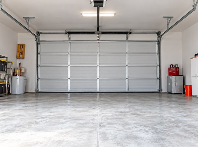 Smooth level garage floor