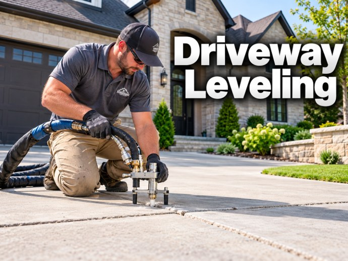 Concrete Leveling Santa Clarita technician performing driveway leveling in Santa Clarita, CA