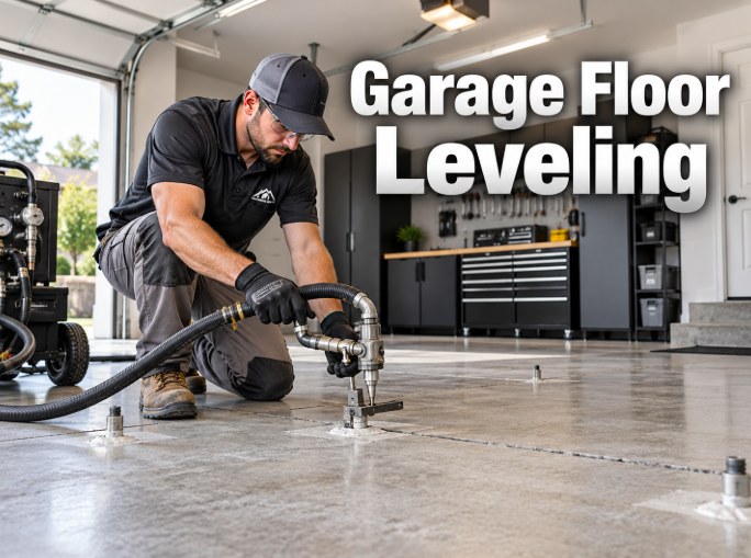 Concrete Leveling Santa Clarita technician performing garage floor leveling in Santa Clarita, CA