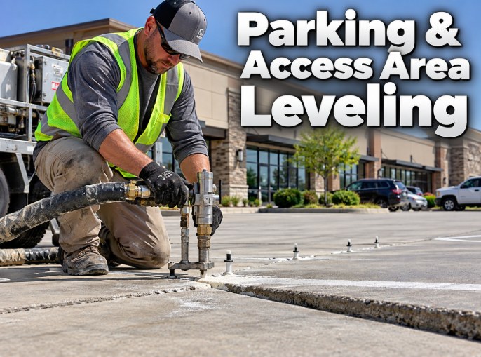 Concrete Leveling Santa Clarita technician performing parking & access area leveling in Santa Clarita, CA