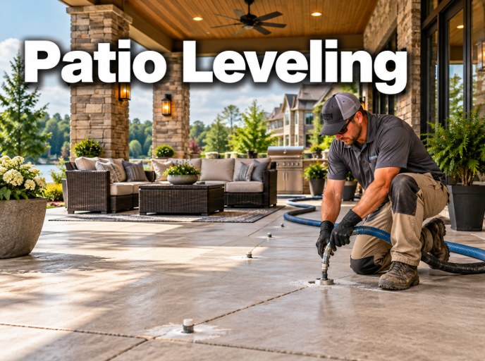 Concrete Leveling Santa Clarita technician performing patio leveling in Santa Clarita, CA