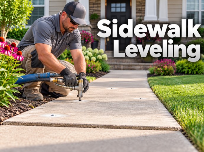 Concrete Leveling Santa Clarita technician performing sidewalk leveling in Santa Clarita, CA