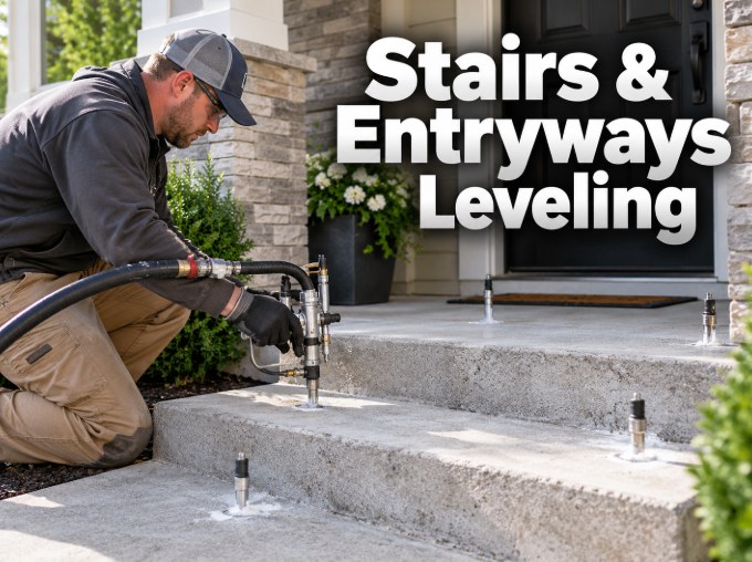 Concrete Leveling Santa Clarita technician performing stairs & entryways leveling in Santa Clarita, CA